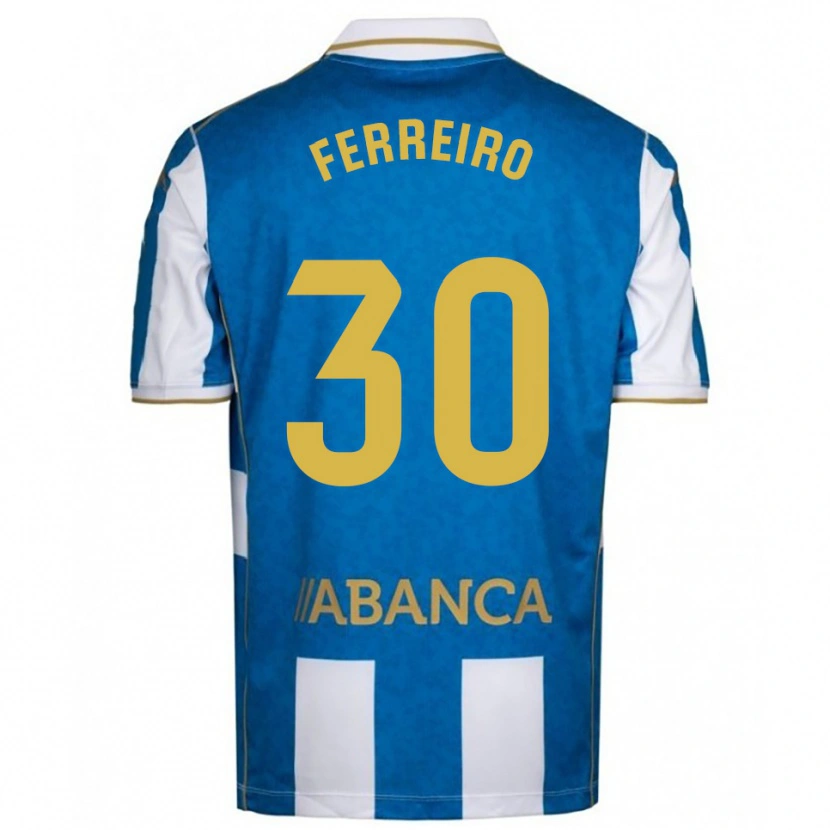Danxen Kvinnor Manu Ferreiro #30 Vit Blå Hemmatröja Matchtröjor 2025/26 Tröjor T-Tröja
