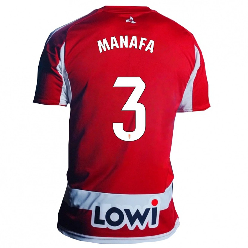 Danxen Kvinnor Wilson Manafa #3 Röd Vit Hemmatröja Matchtröjor 2025/26 Tröjor T-Tröja