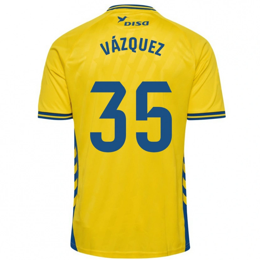 Danxen Kvinnor Adrián Vázquez #35 Gul Blå Hemmatröja Matchtröjor 2025/26 Tröjor T-Tröja