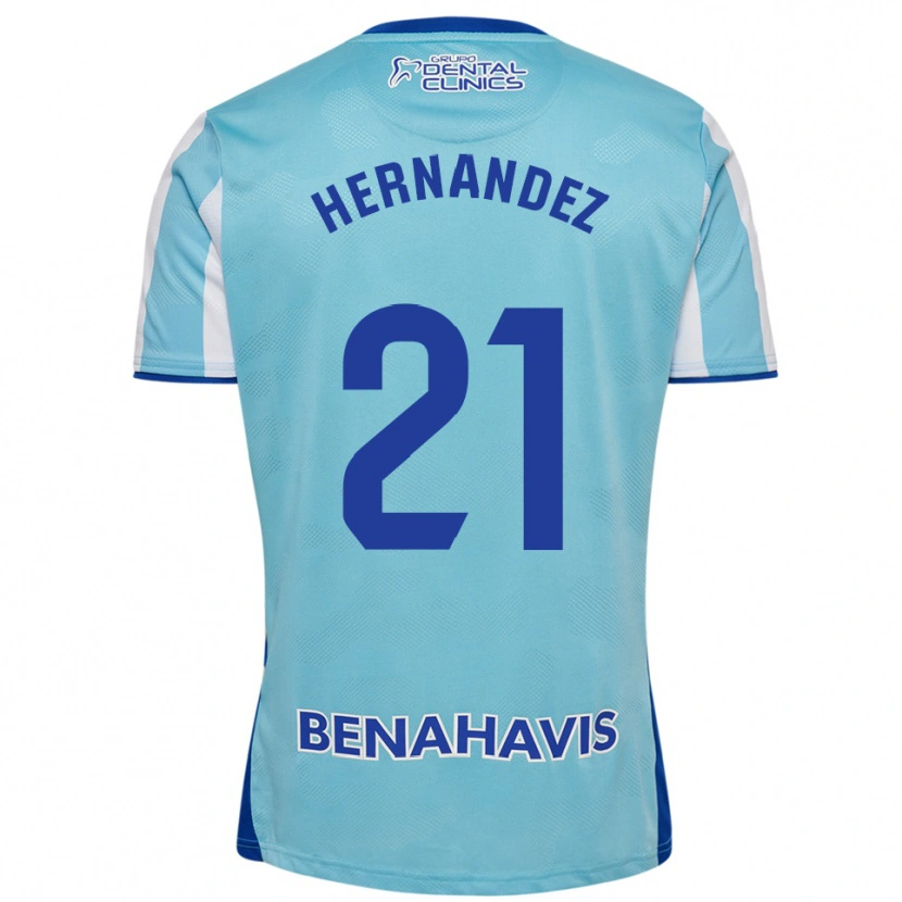 Danxen Kvinnor Juan Hernández #21 Himmelsblå Vit Hemmatröja Matchtröjor 2025/26 Tröjor T-Tröja