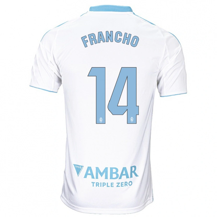 Danxen Kvinnor Francho Serrano #14 Vit Himmelsblå Hemmatröja Matchtröjor 2025/26 Tröjor T-Tröja