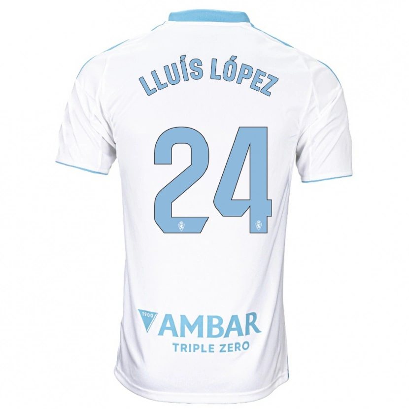 Danxen Kvinnor Lluís López #24 Vit Himmelsblå Hemmatröja Matchtröjor 2025/26 Tröjor T-Tröja