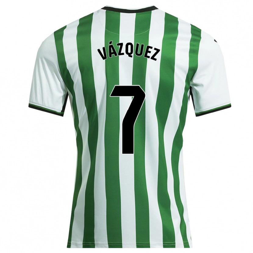 Danxen Kvinnor Álvaro Vázquez #7 Vit Grön Hemmatröja Matchtröjor 2025/26 Tröjor T-Tröja