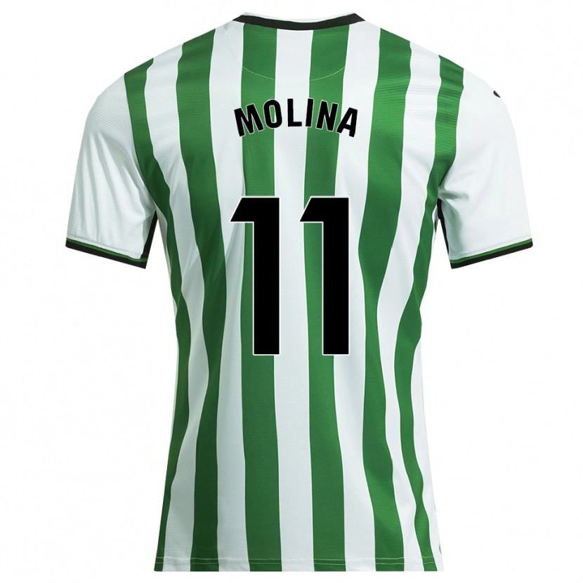 Danxen Kvinnor Antonio Molina #11 Vit Grön Hemmatröja Matchtröjor 2025/26 Tröjor T-Tröja