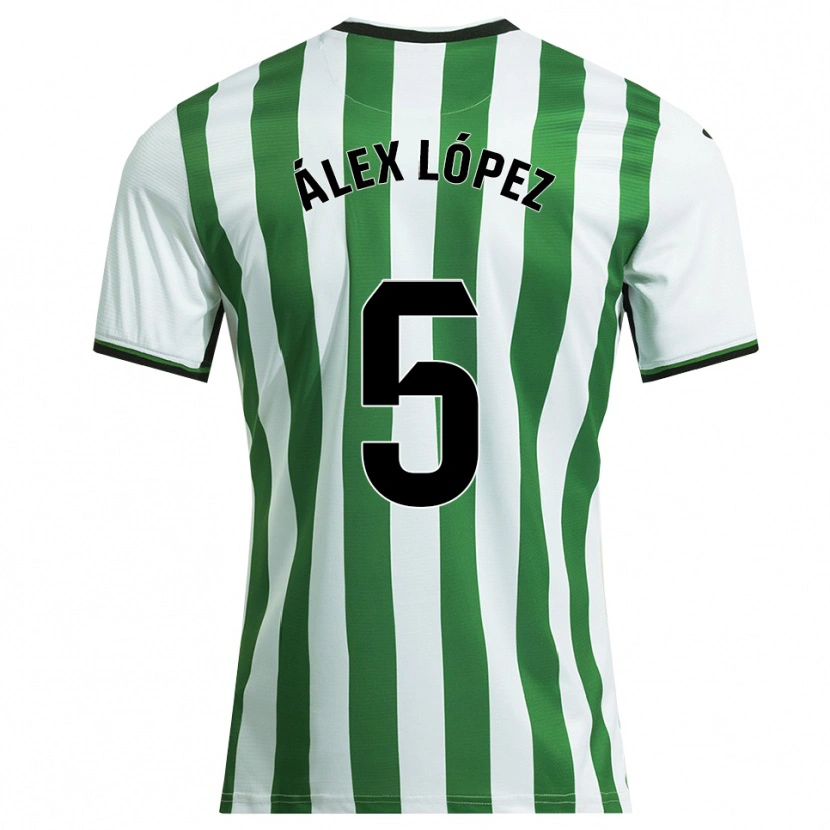 Danxen Kvinnor Álex López #5 Vit Grön Hemmatröja Matchtröjor 2025/26 Tröjor T-Tröja
