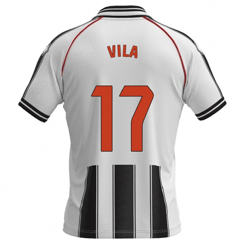 Danxen Kvinnor Manu Vila #17 Vit Svart Hemmatröja Matchtröjor 2025/26 Tröjor T-Tröja