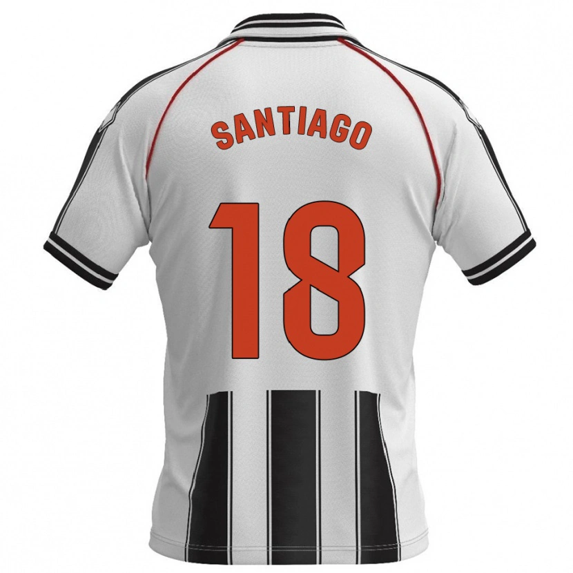 Danxen Kvinnor Pablo Santiago #18 Vit Svart Hemmatröja Matchtröjor 2025/26 Tröjor T-Tröja
