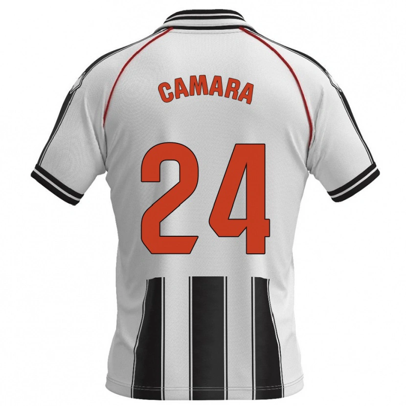 Danxen Kvinnor Ousmane Camara #24 Vit Svart Hemmatröja Matchtröjor 2025/26 Tröjor T-Tröja