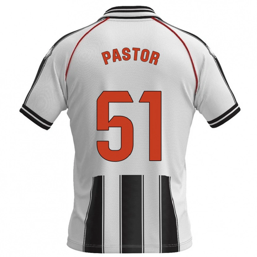 Danxen Kvinnor Gonzalo Pastor #51 Vit Svart Hemmatröja Matchtröjor 2025/26 Tröjor T-Tröja