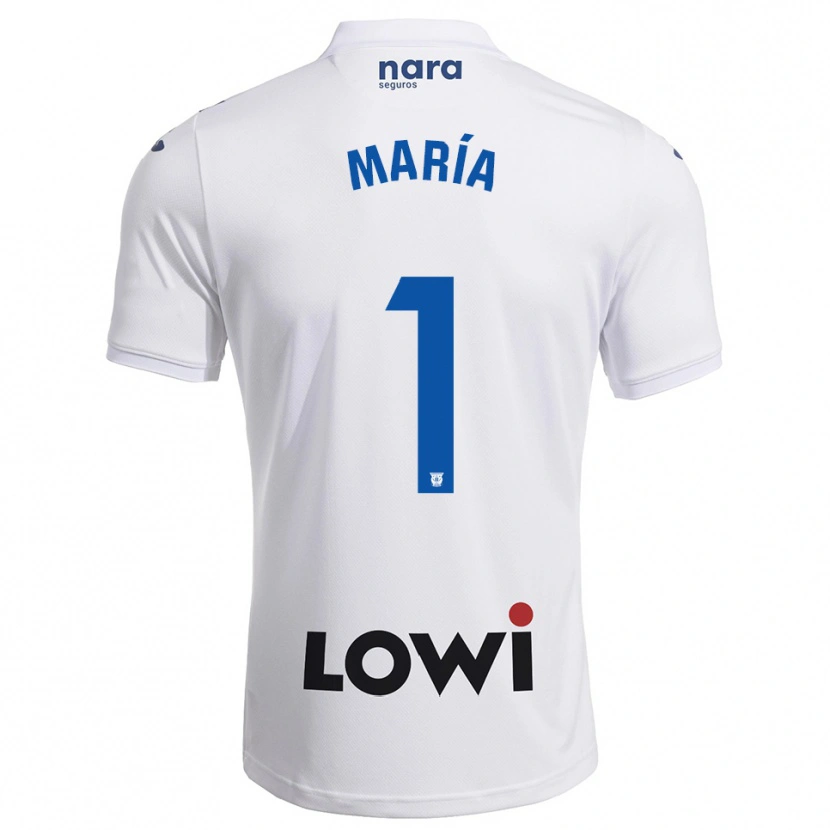 Danxen Kvinnor María Hernández #1 Vit Marinblå Hemmatröja Matchtröjor 2025/26 Tröjor T-Tröja