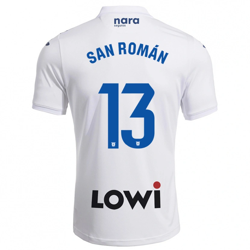 Danxen Kvinnor Miguel San Román #13 Vit Marinblå Hemmatröja Matchtröjor 2025/26 Tröjor T-Tröja