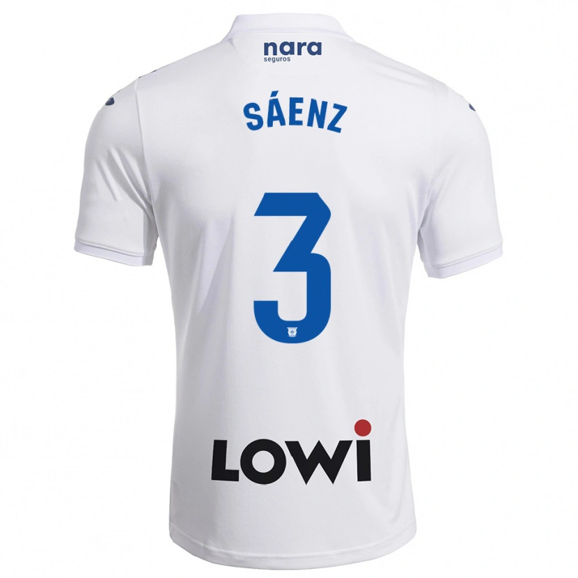 Danxen Kvinnor Jorge Sáenz #3 Vit Marinblå Hemmatröja Matchtröjor 2025/26 Tröjor T-Tröja
