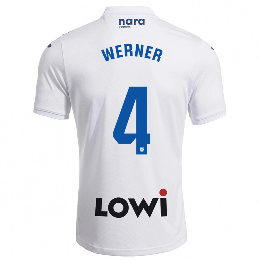 Danxen Kvinnor Henri Werner #4 Vit Marinblå Hemmatröja Matchtröjor 2025/26 Tröjor T-Tröja