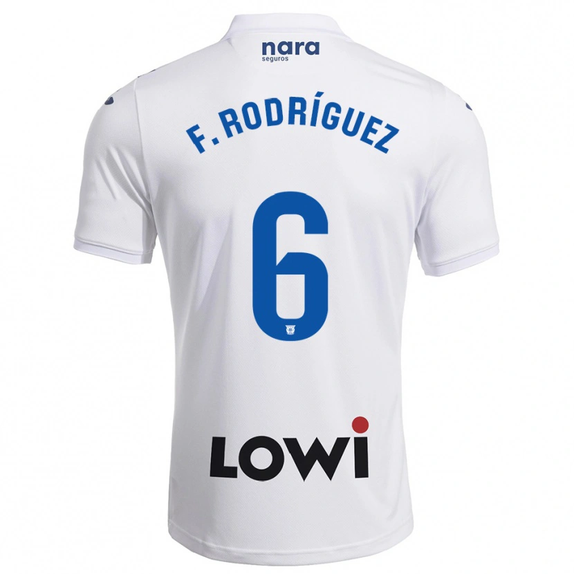 Danxen Kvinnor Fer Rodríguez #6 Vit Marinblå Hemmatröja Matchtröjor 2025/26 Tröjor T-Tröja
