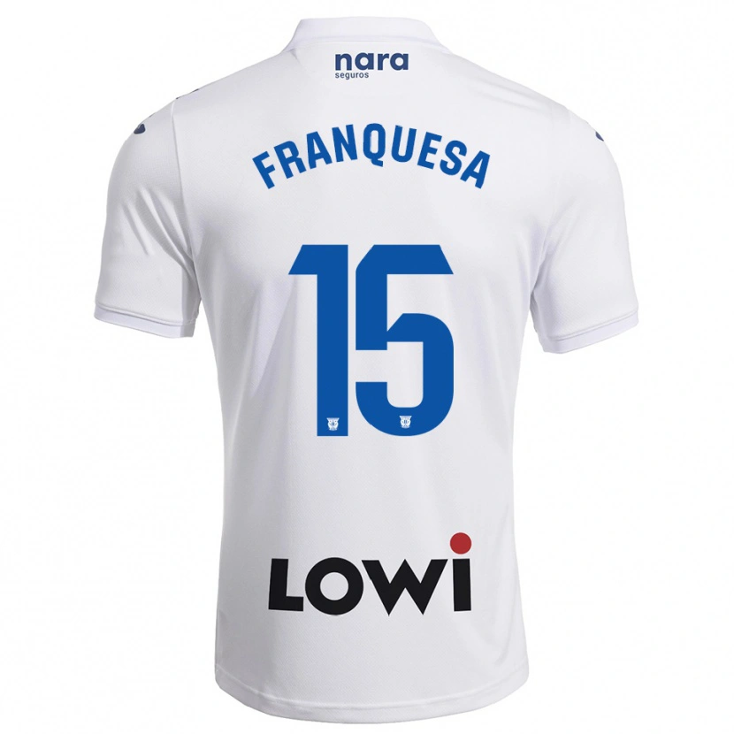 Danxen Kvinnor Enric Franquesa #15 Vit Marinblå Hemmatröja Matchtröjor 2025/26 Tröjor T-Tröja