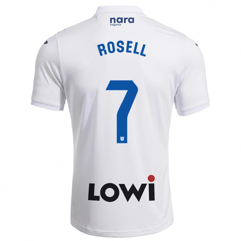 Danxen Kvinnor Adrián Rosell #7 Vit Marinblå Hemmatröja Matchtröjor 2025/26 Tröjor T-Tröja