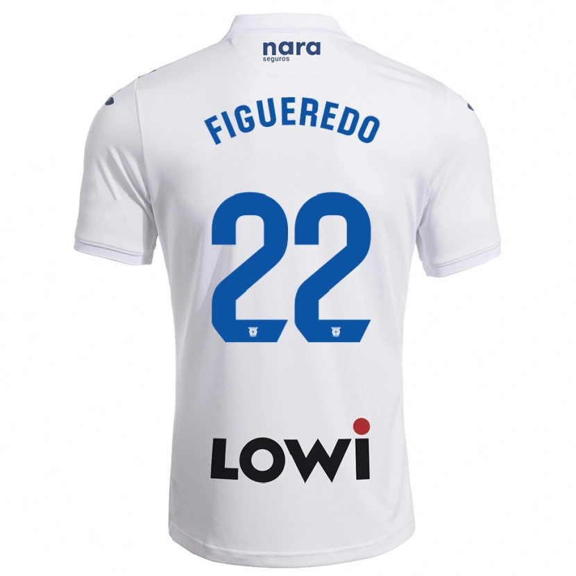Danxen Kvinnor Sebastián Figueredo #22 Vit Marinblå Hemmatröja Matchtröjor 2025/26 Tröjor T-Tröja