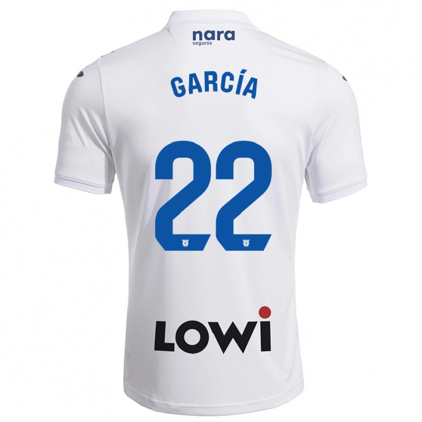 Danxen Kvinnor Hugo García #22 Vit Marinblå Hemmatröja Matchtröjor 2025/26 Tröjor T-Tröja