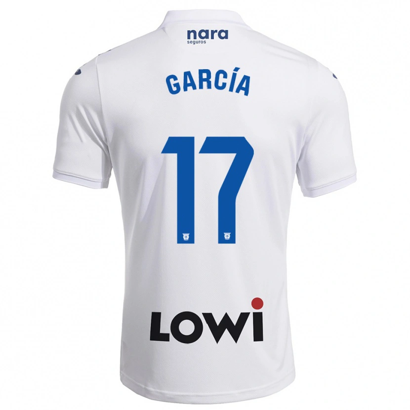 Danxen Kvinnor Naim García #17 Vit Marinblå Hemmatröja Matchtröjor 2025/26 Tröjor T-Tröja
