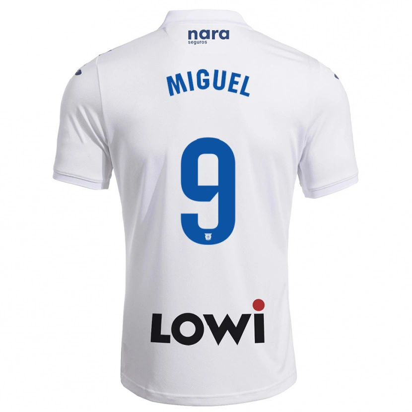 Danxen Kvinnor Miguel De La Fuente #9 Vit Marinblå Hemmatröja Matchtröjor 2025/26 Tröjor T-Tröja
