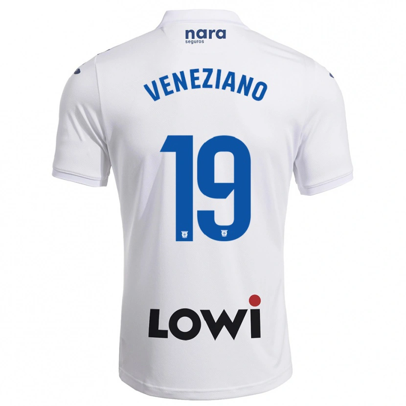 Danxen Kvinnor Francesco Veneziano #19 Vit Marinblå Hemmatröja Matchtröjor 2025/26 Tröjor T-Tröja