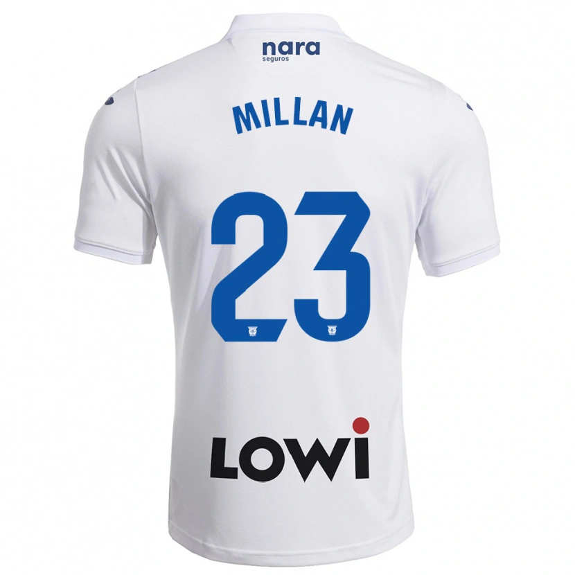 Danxen Kvinnor Álex Millán #23 Vit Marinblå Hemmatröja Matchtröjor 2025/26 Tröjor T-Tröja