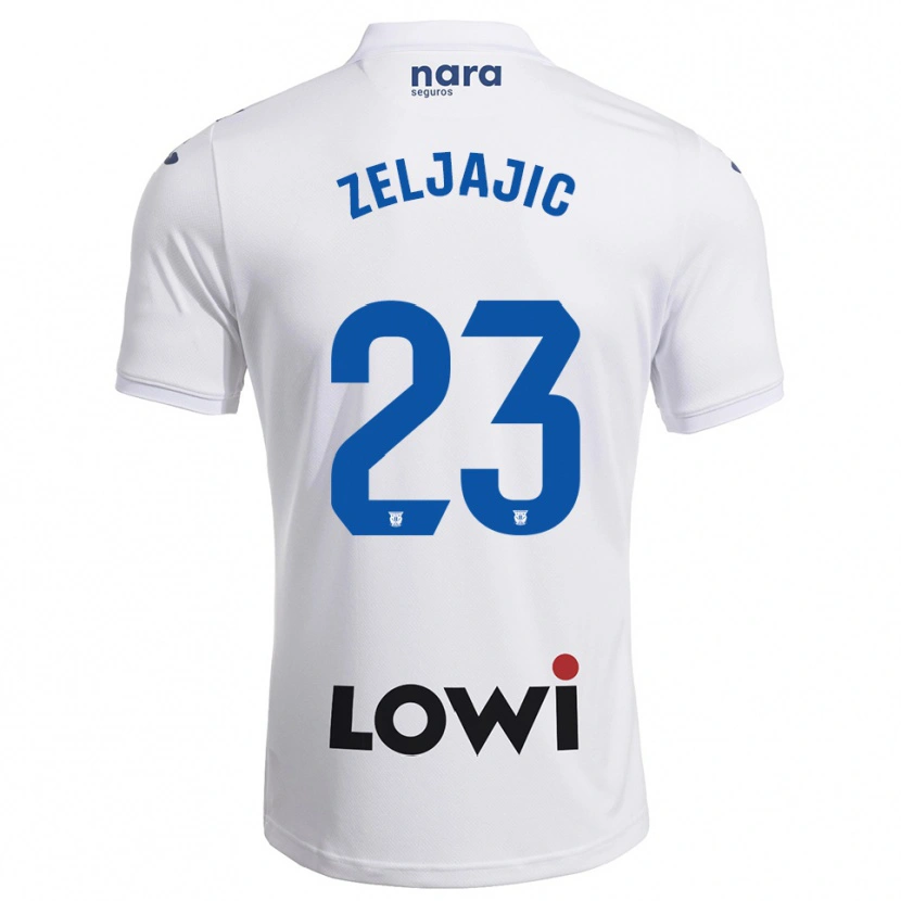 Danxen Kvinnor Stanislav Zeljajic #23 Vit Marinblå Hemmatröja Matchtröjor 2025/26 Tröjor T-Tröja