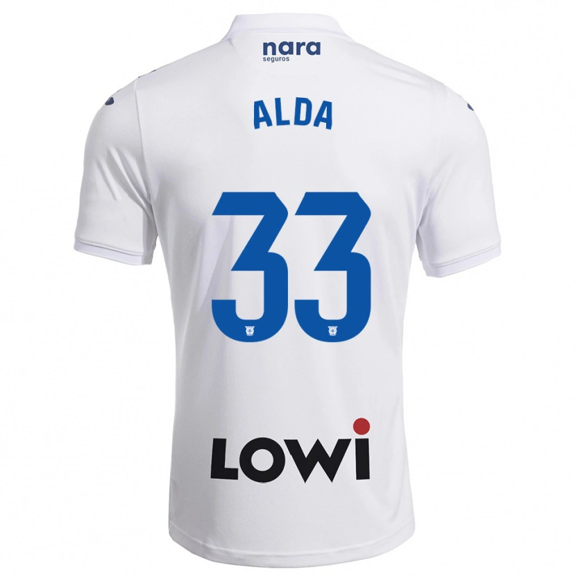 Danxen Kvinnor Álex Alda #33 Vit Marinblå Hemmatröja Matchtröjor 2025/26 Tröjor T-Tröja