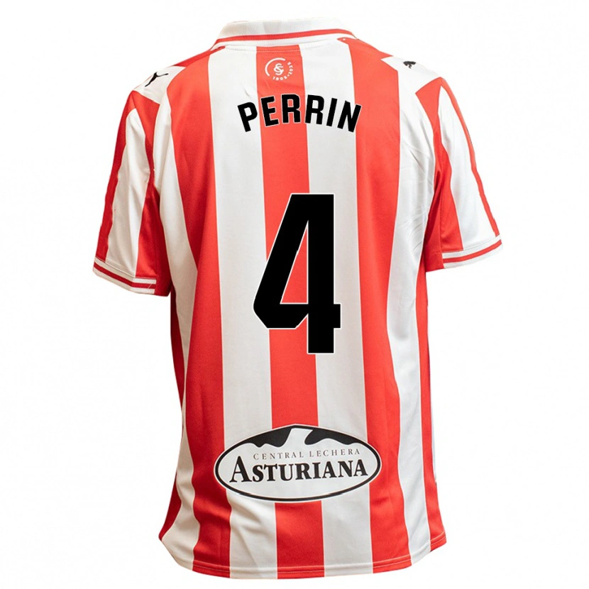 Danxen Kvinnor Lucas Perrin #4 Vit Röd Hemmatröja Matchtröjor 2025/26 Tröjor T-Tröja