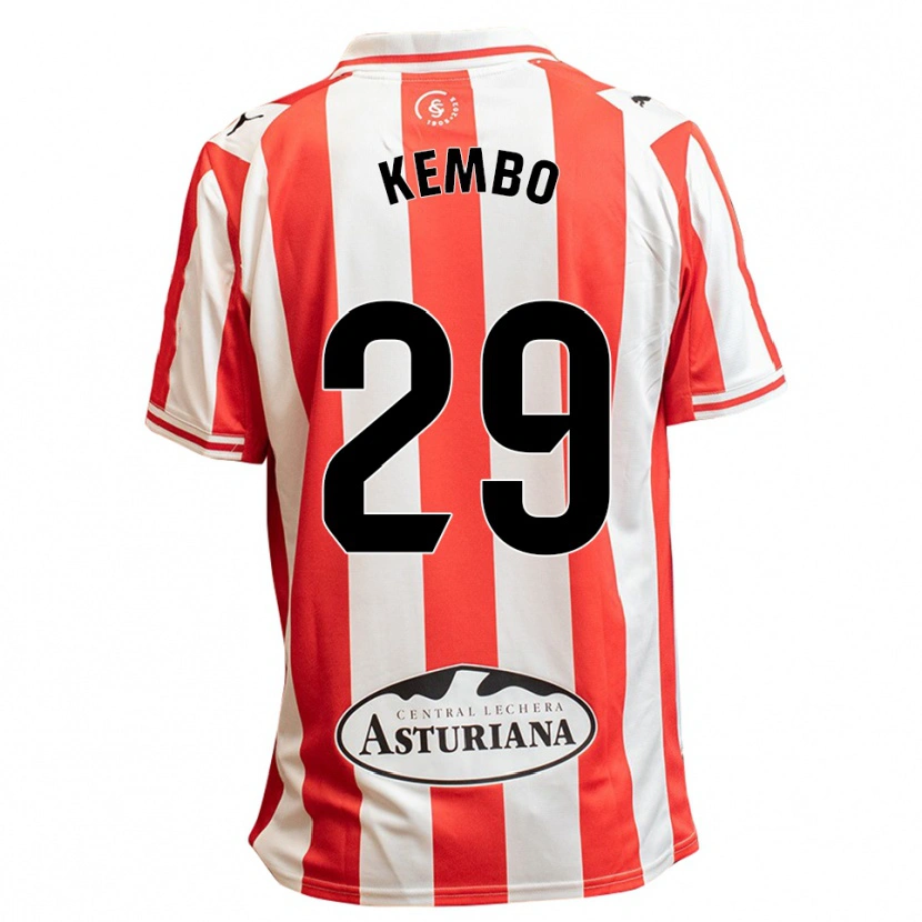 Danxen Kvinnor Yann Kembo #29 Vit Röd Hemmatröja Matchtröjor 2025/26 Tröjor T-Tröja
