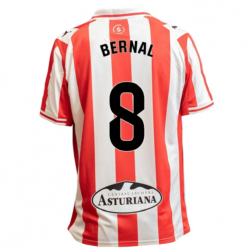 Danxen Kvinnor Jesús Bernal #8 Vit Röd Hemmatröja Matchtröjor 2025/26 Tröjor T-Tröja