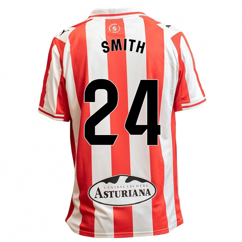 Danxen Kvinnor Justin Smith #24 Vit Röd Hemmatröja Matchtröjor 2025/26 Tröjor T-Tröja