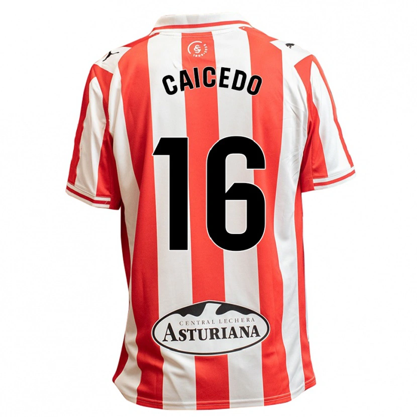 Danxen Kvinnor Jordy Caicedo #16 Vit Röd Hemmatröja Matchtröjor 2025/26 Tröjor T-Tröja