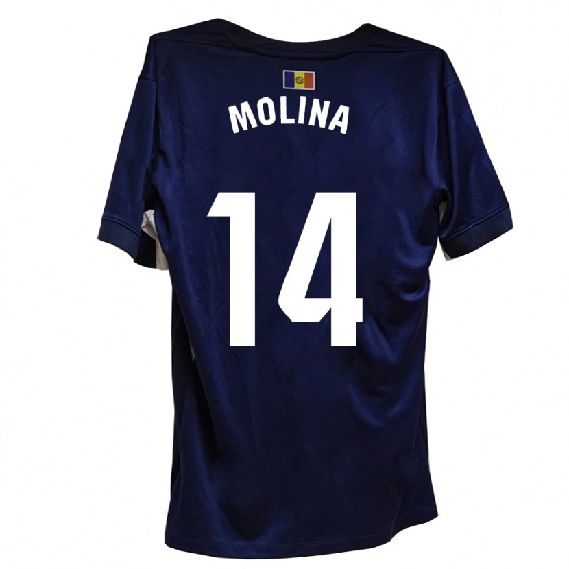Danxen Kvinnor Sergio Molina #14 Marinblått Vitt Hemmatröja Matchtröjor 2025/26 Tröjor T-Tröja