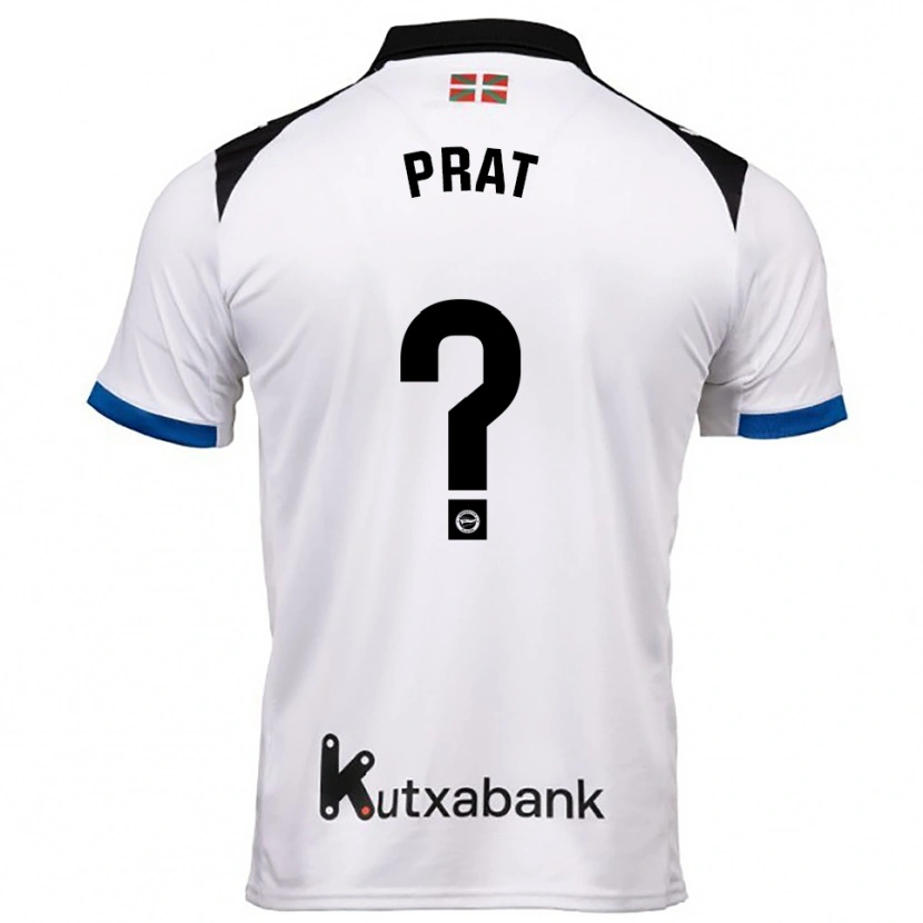 Danxen Kvinnor Jaric Prat #0 Vit Blå Bortatröja Matchtröjor 2025/26 Tröjor T-Tröja