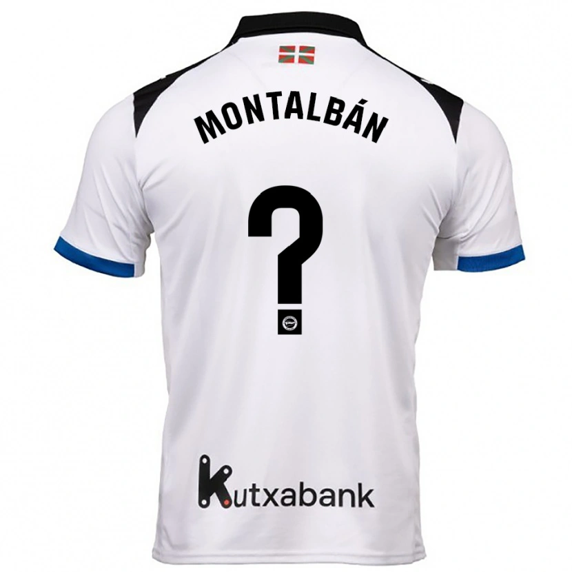 Danxen Kvinnor Enrique Montalbán #0 Vit Blå Bortatröja Matchtröjor 2025/26 Tröjor T-Tröja