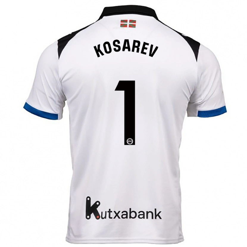Danxen Kvinnor Oleksandr Kosarev #1 Vit Blå Bortatröja Matchtröjor 2025/26 Tröjor T-Tröja
