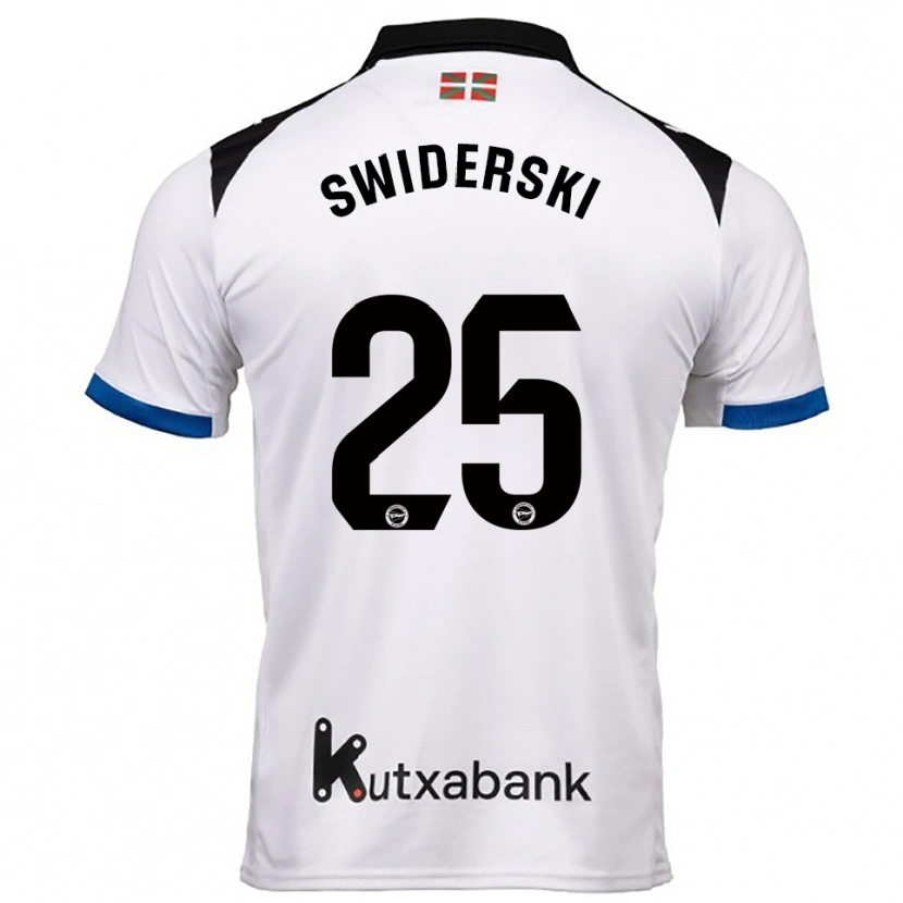 Danxen Kvinnor Grégoire Swiderski #25 Vit Blå Bortatröja Matchtröjor 2025/26 Tröjor T-Tröja