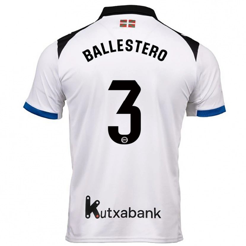 Danxen Kvinnor Carlos Ballestero #3 Vit Blå Bortatröja Matchtröjor 2025/26 Tröjor T-Tröja