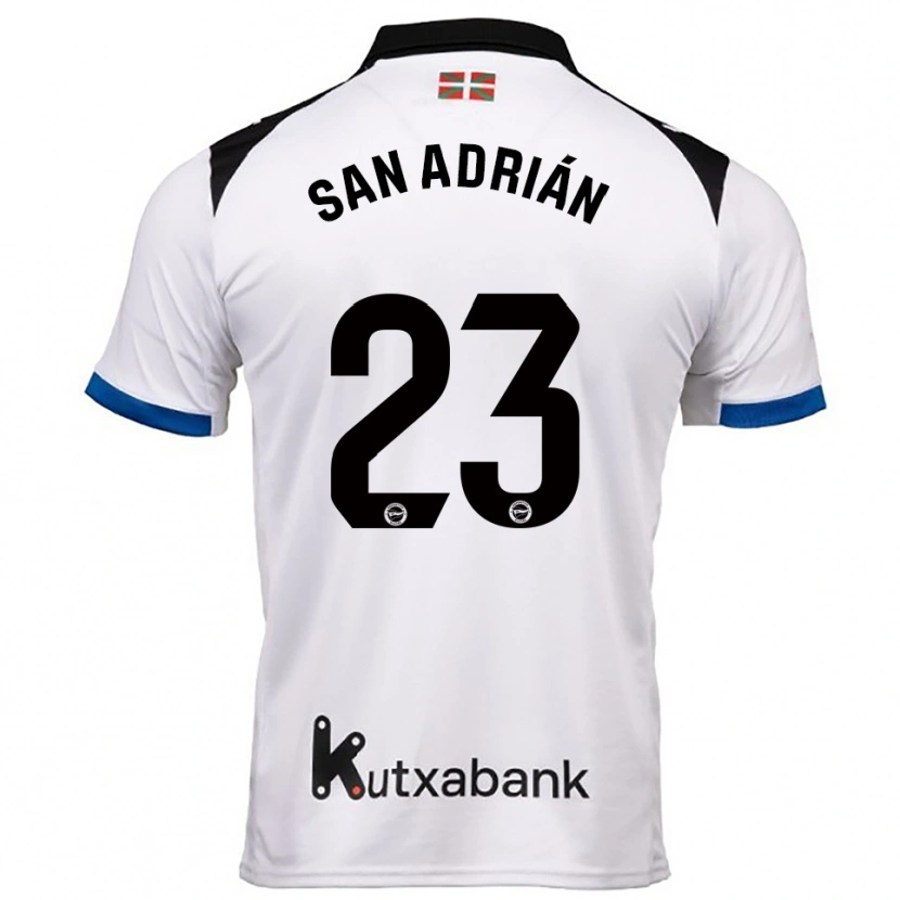 Danxen Kvinnor Marta San Adrián #23 Vit Blå Bortatröja Matchtröjor 2025/26 Tröjor T-Tröja