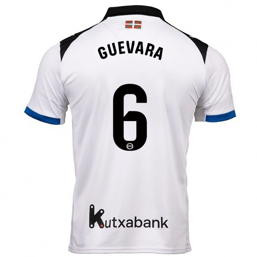 Danxen Kvinnor Ander Guevara #6 Vit Blå Bortatröja Matchtröjor 2025/26 Tröjor T-Tröja
