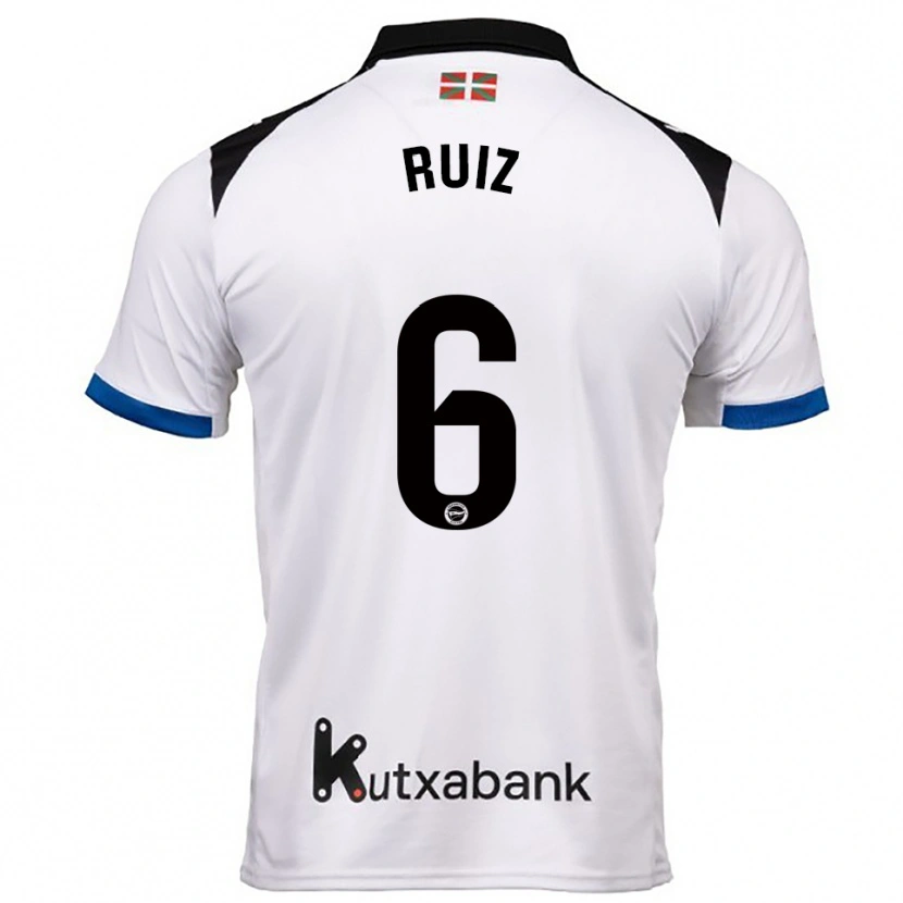 Danxen Kvinnor Markel Ruiz #6 Vit Blå Bortatröja Matchtröjor 2025/26 Tröjor T-Tröja
