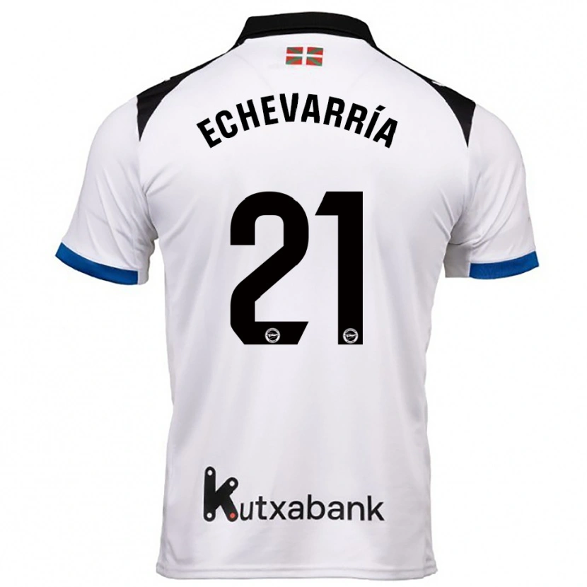 Danxen Kvinnor Martin Echevarría #21 Vit Blå Bortatröja Matchtröjor 2025/26 Tröjor T-Tröja