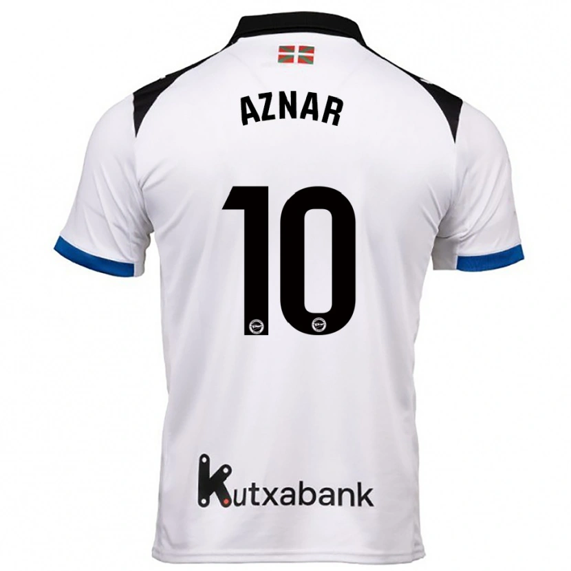 Danxen Kvinnor Alba Aznar #10 Vit Blå Bortatröja Matchtröjor 2025/26 Tröjor T-Tröja