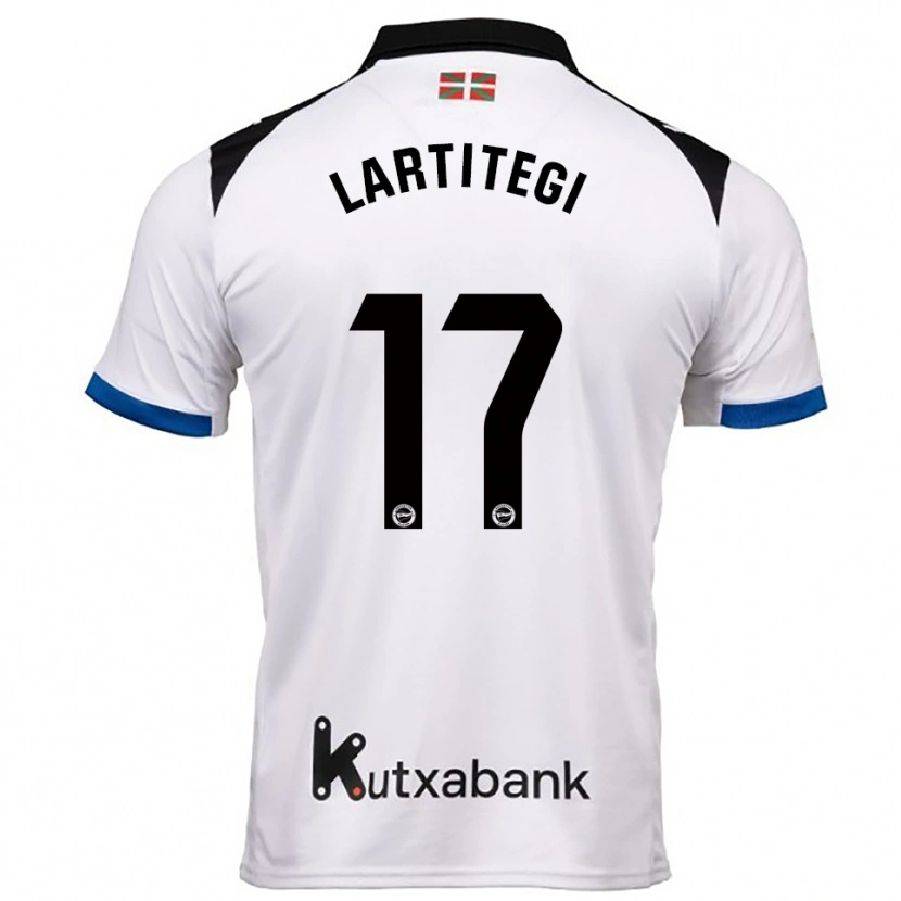 Danxen Kvinnor Julen Lartitegi #17 Vit Blå Bortatröja Matchtröjor 2025/26 Tröjor T-Tröja