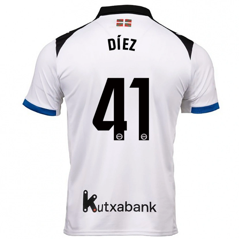 Danxen Kvinnor Victor Díez #41 Vit Blå Bortatröja Matchtröjor 2025/26 Tröjor T-Tröja