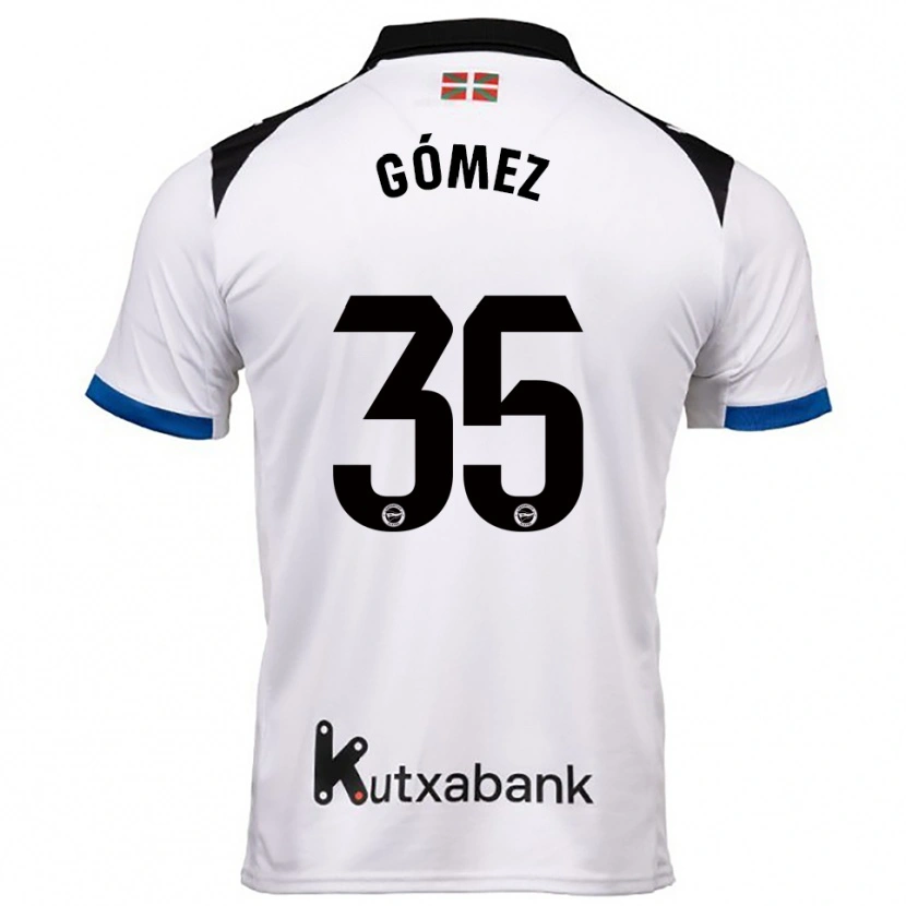 Danxen Kvinnor Jorge Gómez #35 Vit Blå Bortatröja Matchtröjor 2025/26 Tröjor T-Tröja