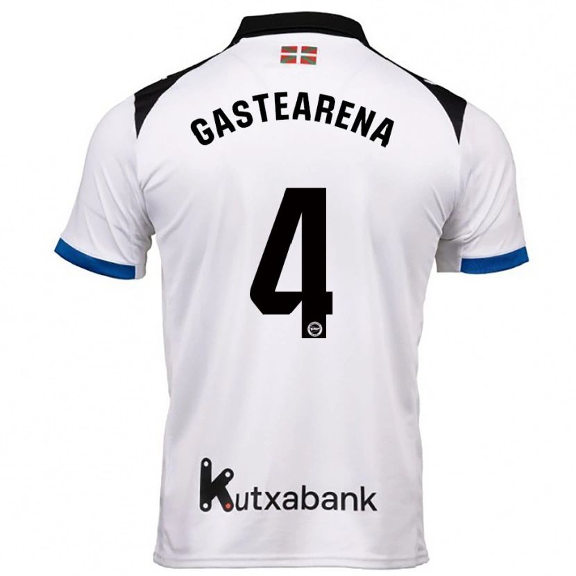 Danxen Kvinnor Itziar Gastearena #4 Vit Blå Bortatröja Matchtröjor 2025/26 Tröjor T-Tröja