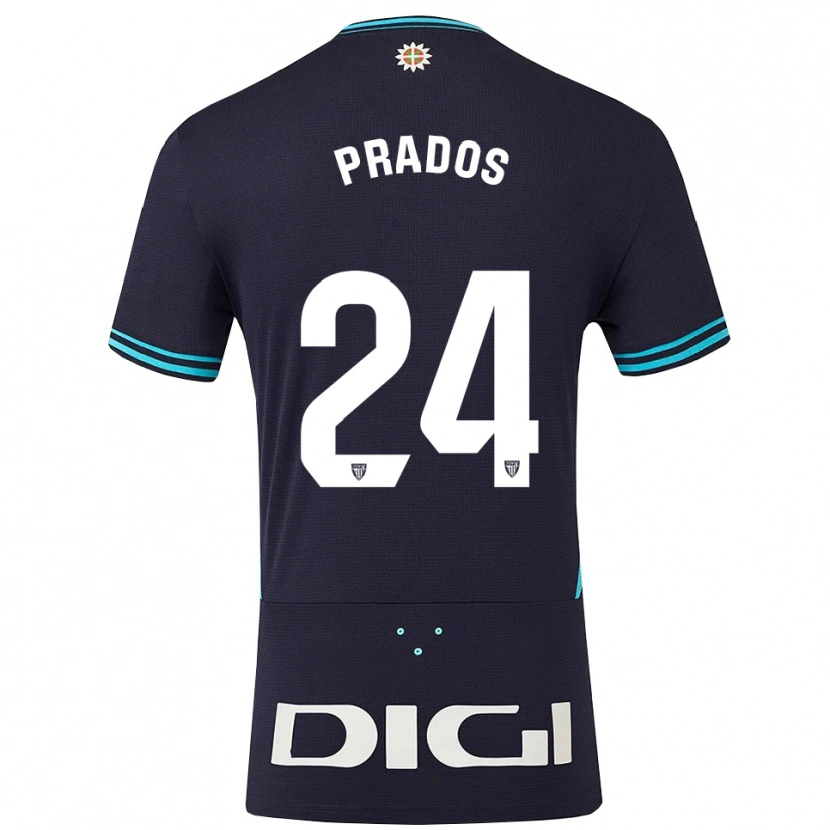 Danxen Kvinnor Beñat Prados #24 Marinblå Himmelsblå Bortatröja Matchtröjor 2025/26 Tröjor T-Tröja