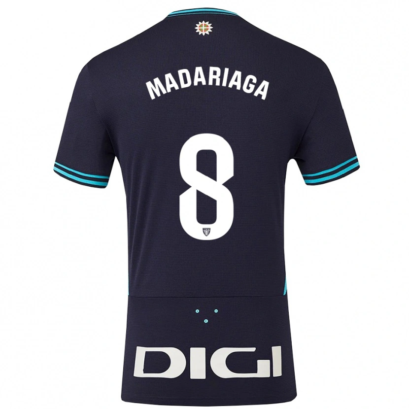 Danxen Kvinnor Joan Madariaga #8 Marinblå Himmelsblå Bortatröja Matchtröjor 2025/26 Tröjor T-Tröja